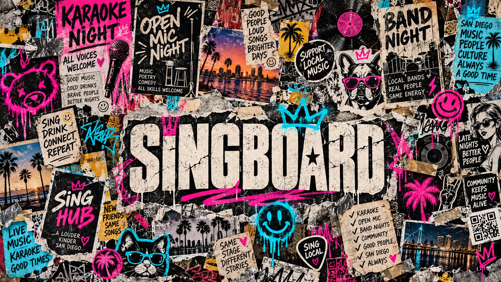 SingBOARD sticker wall
